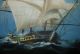 Maritime Nautical Clipper Ship Oil Painting Uss Constellation Frigate 1799 44x28 Model Ships photo 5