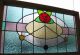 Large Traditional Transom Stained Glass Window Leaded Panel - Mackintosh Rose 1940-Now photo 1