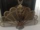 Antique Brass Fireplace Folding Fan/screen Fireplaces & Mantels photo 3
