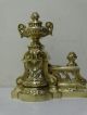 Antique Bronze Set - French Fireplace Andirons Chenets 1870 France Metalware photo 1