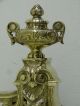 Antique Bronze Set - French Fireplace Andirons Chenets 1870 France Metalware photo 2