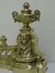 Antique Bronze Set - French Fireplace Andirons Chenets 1870 France Metalware photo 7