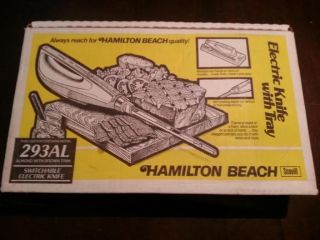 New Vintage Electric Knife Carving Hamilton Beach With Tray Rotating Blade 293al photo