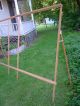 Old Vintage Antique Curtain Drapes Draperies Stretchers Wooden Quilt Frame Rack Other photo 5