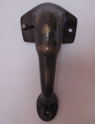 Ganesh (elephant Headed God) Brass Door Handle 4.  8 