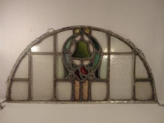 Primitive 1800 ' S Large Cast Iron Stained Glass Window - 9+ Colors,  Rare photo