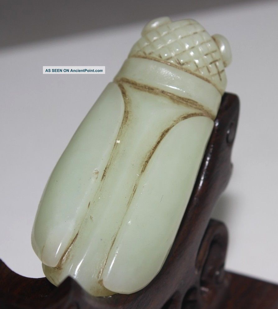 Ancient Chinese Hetian Jade Hand Carved “一鸣惊人” Jade Cicada Statue 和田玉 Other photo