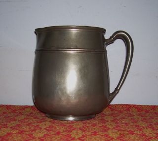 Pitcher Colonial Pewter Full Body 5 Pints Old Vintage Semi Antique R H Macy Ware photo