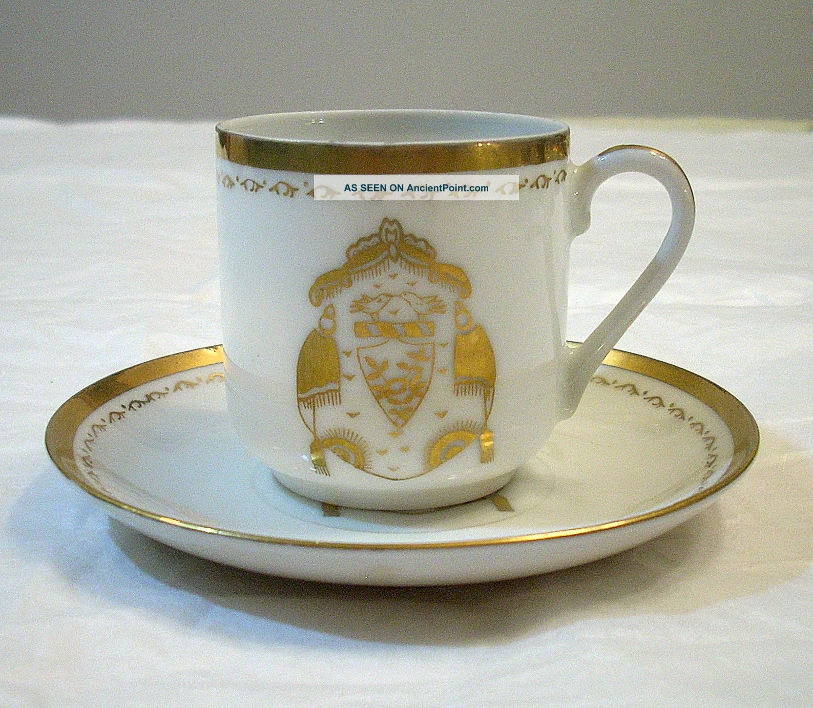 Lj Japan Demitasse Cup & Saucer With Gold Trim Cups & Saucers photo