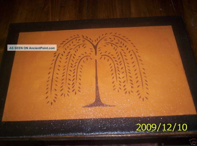 Primitive Willow Tree Floorcloth,  Placemats Set Of 4 Primitives photo