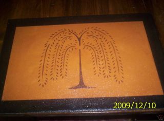 Primitive Willow Tree Floorcloth,  Placemats Set Of 4 photo