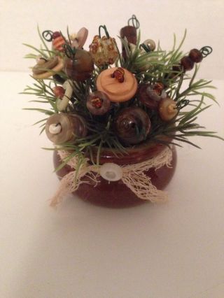 Mini Button Bokay In Old Pearsons Of England Salt Cellar Stoneware Crock Ornie photo