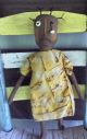 Primitive Black Folk Art Doll With Button Eyes - 16 In.  - Tn Primitives Primitives photo 1