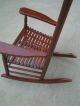 Early Antique Wooden Rocking Chair Five Slat High Back Huge 43 