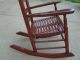 Early Antique Wooden Rocking Chair Five Slat High Back Huge 43 