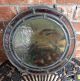 Old Antique Stained Glass W/ Birds Flowers Window Portal Round Metal Butterfly 1900-1940 photo 9