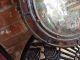 Old Antique Stained Glass W/ Birds Flowers Window Portal Round Metal Butterfly 1900-1940 photo 6