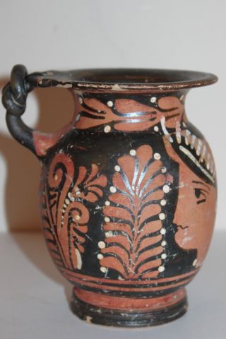 Quality Ancient Greek Red Figure Pottery Olpe Wine Cup 4th Century Bc photo