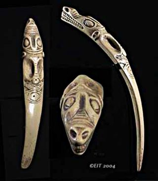Museum Cast Of Shaman Manatee Bone Purging Stick,  Taino Culture 1000 Ad photo