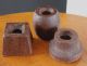 Brutalist Industrial Style Trio Cast Iron Candle Holders 