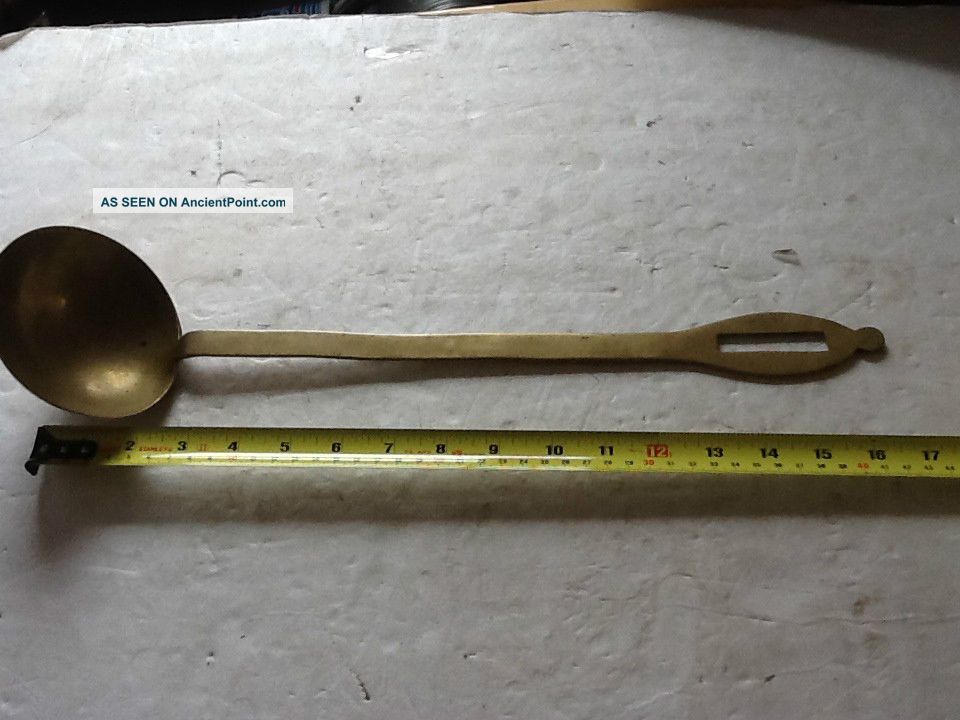 Vintage Brass 2 Ladle Dipper Cooking Tool Primitives photo