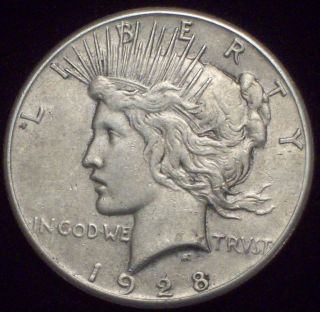 1928 Silver Peace Dollar Rare Key Date - High Xf+ Detailing Authentic Us Coin photo