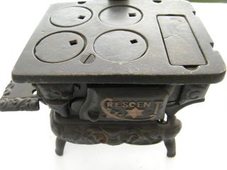 Antique Cast Iron Miniature Sample Crescent Stove Oven photo