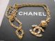Antique Vintage 24k Gold Plated Chanel Necklace Chain Jewelry Crystals Cc Signed Other photo 2