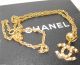 Antique Vintage 24k Gold Plated Chanel Necklace Chain Jewelry Crystals Cc Signed Other photo 5
