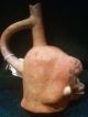 Inca Treasures Pre Columbian Pottery Moche Skull Bottle Artifact Vessel Art Coa The Americas photo 2