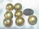 21 Antique Brass Metal Round Ball Dome Button Set - 14 Small/ 7 Big Waterbury Buttons photo 1