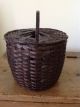 Americanbasket,  Shaker (?) Feather.  Dark Brown Wood,  Sliding Lid.  Us - Northeast. Primitives photo 1