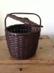 Americanbasket,  Shaker (?) Feather.  Dark Brown Wood,  Sliding Lid.  Us - Northeast. Primitives photo 2