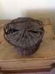 Americanbasket,  Shaker (?) Feather.  Dark Brown Wood,  Sliding Lid.  Us - Northeast. Primitives photo 4