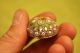 1 - 1/8 X 5/8 Handmade Glass,  Copper Faceted Beaded Button - Primitive Folk Art Primitives photo 3
