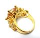 Rose Cut Diamond,  Natural Emerald & Pearl Gold Plated Handmade Jewelry Ring 8us Islamic photo 3