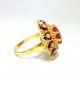 Rose Cut Diamond & Ruby Authentic Gold Plated Vintage Look Jewelry Ring Size 8.  5 Islamic photo 3