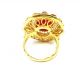 Rose Cut Diamond & Ruby Authentic Gold Plated Vintage Look Jewelry Ring Size 8.  5 Islamic photo 4