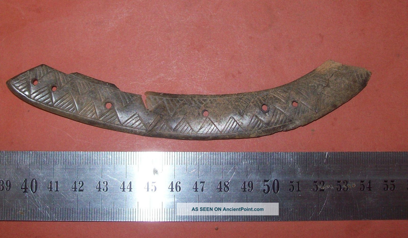 Viking Plate With Ornaments Made Of Bone Scandinavian photo