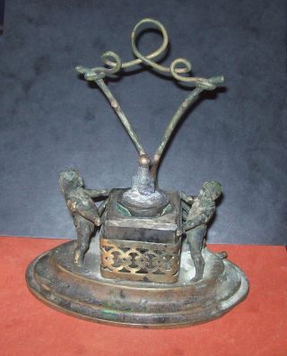 17 - 18 Century Bronze Inkpot - Metal Detecting Find In Old Ruins photo