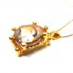 Rose Cut Diamond And Natural Pearl Gold Plated Antique Look Jewelry Pendant Islamic photo 2