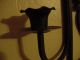 1950 ' S Vintage Wrought Iron Black And Gold Wall Sconces Candle Holders Metalware photo 7
