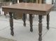 Antique Square Oak Dining Table On 5 Fat Turned Legs 1800-1899 photo 2