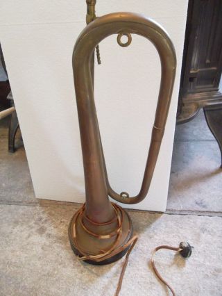 Antique Bugle Table Lamp Light Fixture Antique Bugle Evlite 7 Schaefyer Paris photo