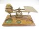 Antique Old Wood Metal Brass England Guaranteed Accurate Postal Merchants Scale Scales photo 9