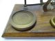 Antique Old Wood Metal Brass England Guaranteed Accurate Postal Merchants Scale Scales photo 4