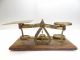 Antique Old Wood Metal Brass England Guaranteed Accurate Postal Merchants Scale Scales photo 7
