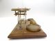 Antique Old Wood Metal Brass England Guaranteed Accurate Postal Merchants Scale Scales photo 8