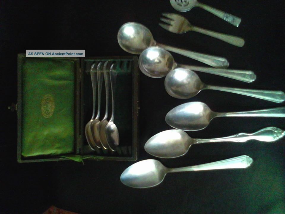 Christofle 1860s 4pcs Spoon More 8 Pcs Silver Stuff Total 12 Pcs Flatware & Silverware photo