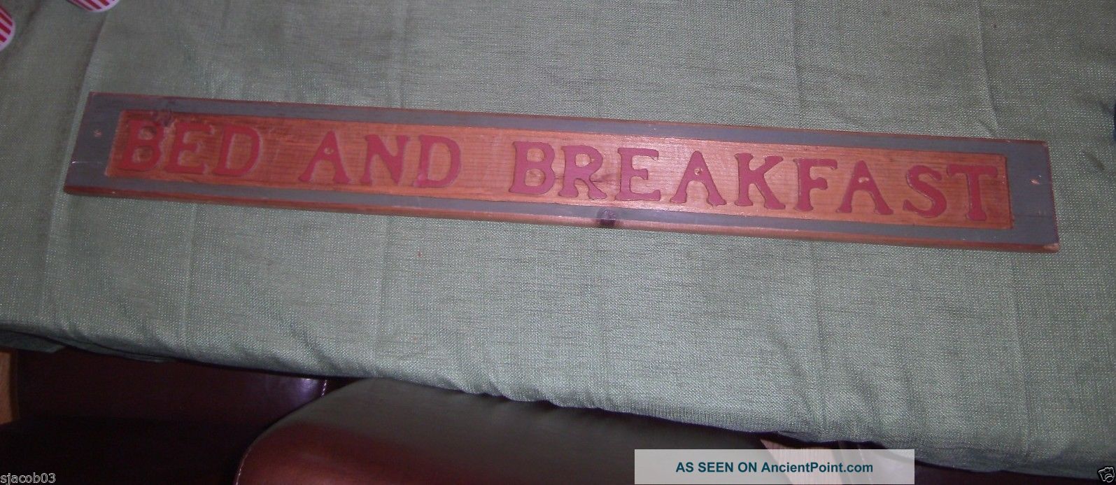 Real Bed & Breakfast Sign From Old B&b - Wood - 37 